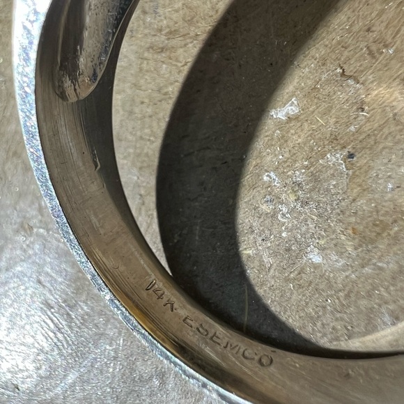 Vintage EMESCO Multi colored stones 14k white gold, ring - Picture 6 of 6